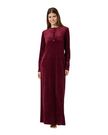 Pen-ky Bordeaux Ribbed Button Down Velour Nightgown