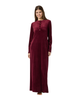Pen-ky Bordeaux Ribbed Button Down Velour Nightgown
