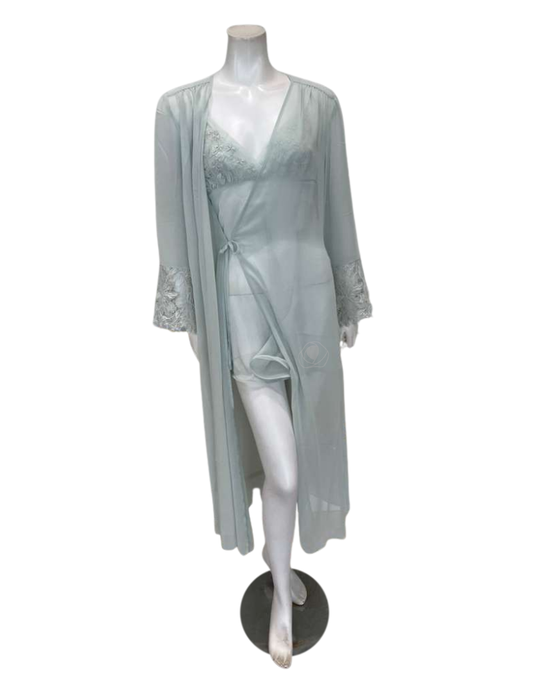 Rya Collection Lagoon Duchess Babydoll Chemise & Robe Set