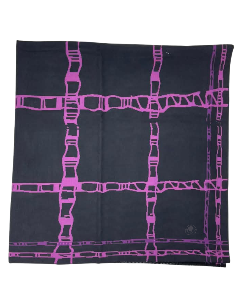 Lizi Headwear IB-S-BX-26625 Plum Grid Square Scarf