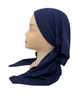 Navy Swiss Dots Unlined Pre-Tied Bandanna