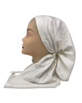 Ahead White Tender Tone Versatile Style Long Tails Open Back Pre-Tied Bandanna