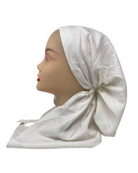 Ahead VT3197 White Tender Tone Versatile Style Long Tails Open Back Pre-Tied Bandanna