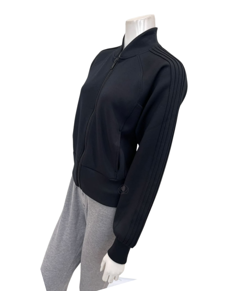 Spanx Very Black Pintuck Track Jacket