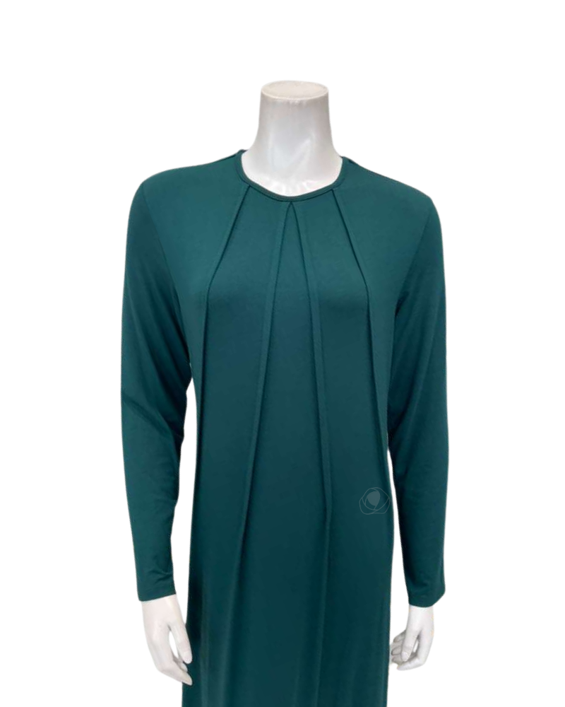 11961 Teal Green Tucks Modal Pull On Nightgown