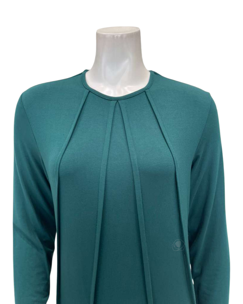 11961 Teal Green Tucks Modal Pull On Nightgown