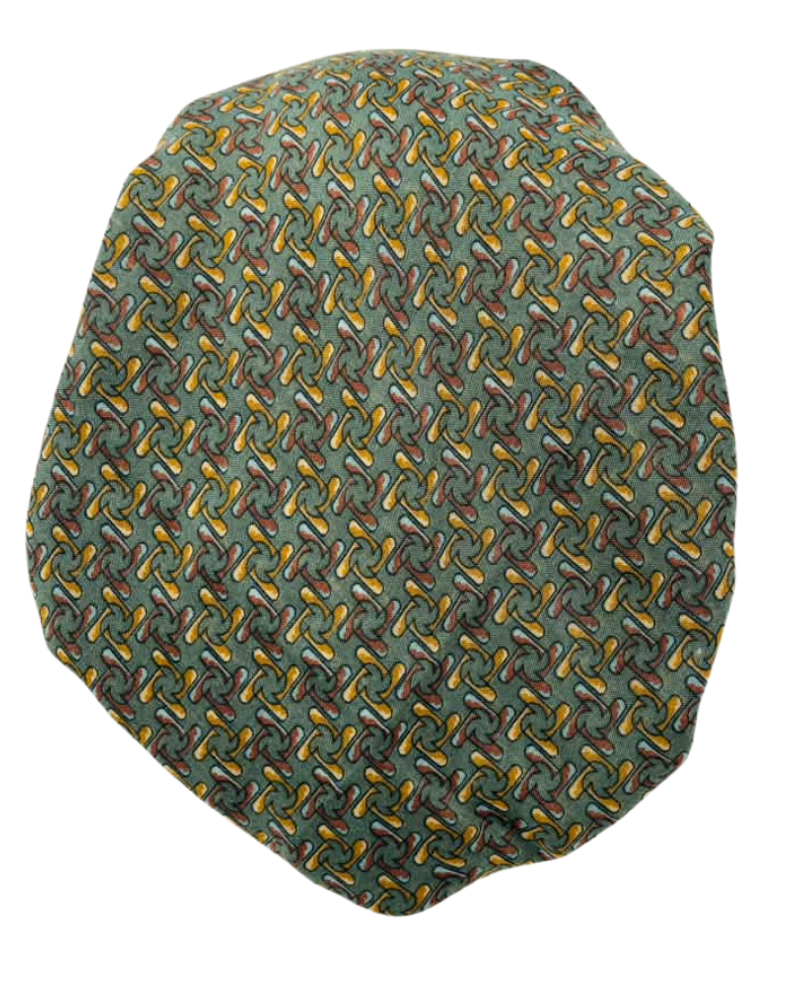 Revaz Olive Mini Shapes Pre-Tied Bandanna with Velvet Grip