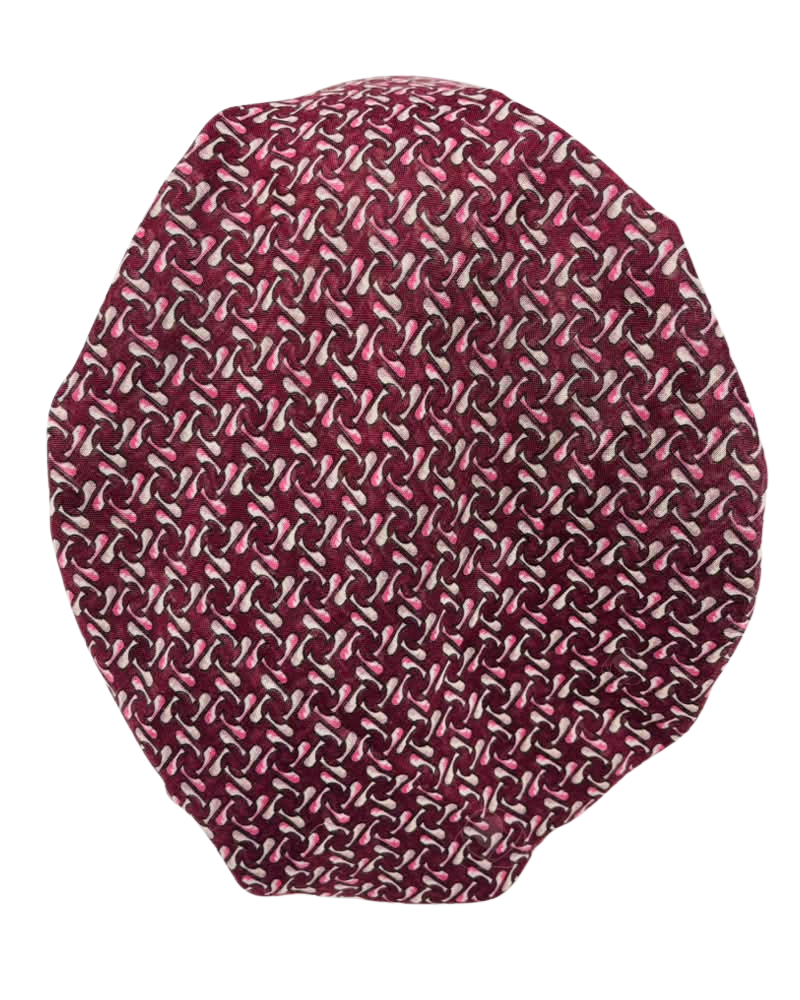 Revaz Burgundy Mini Shapes Pre-Tied Bandanna with Velvet Grip