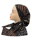 Cherie Brown Geometric Leopard Design Adjustable Closed Back Pre-Tied Bandanna