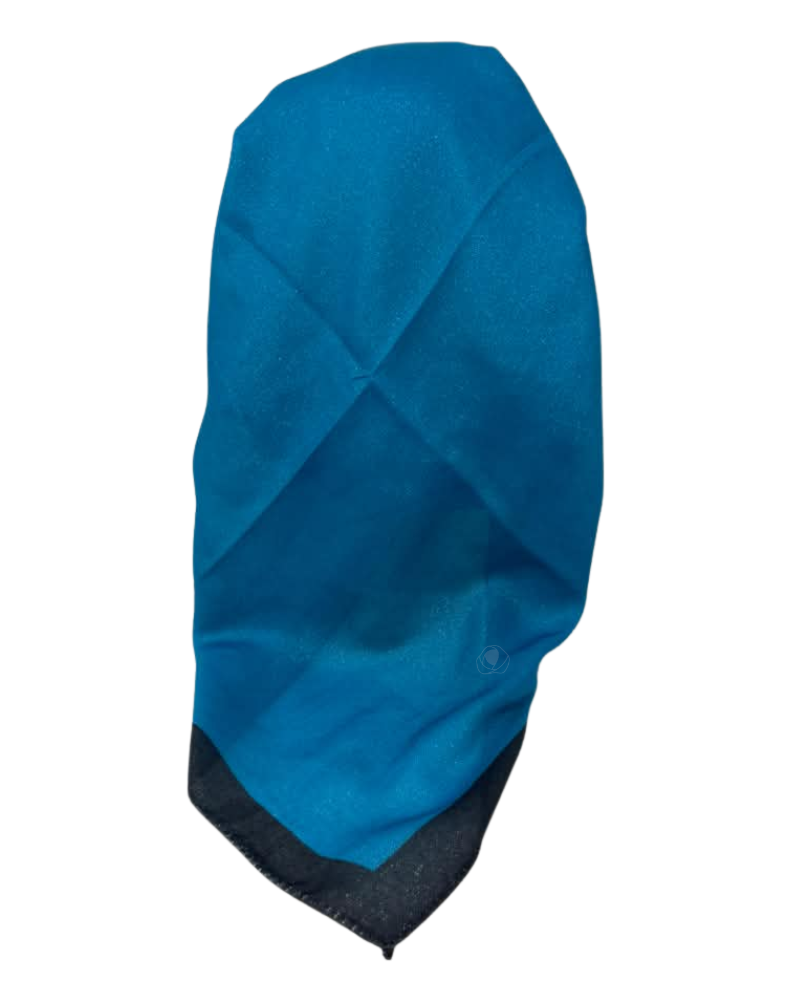It's Younique Teal Shimmer with Black Border Pre-Tied Open Back Bandanna with Velvet Grip