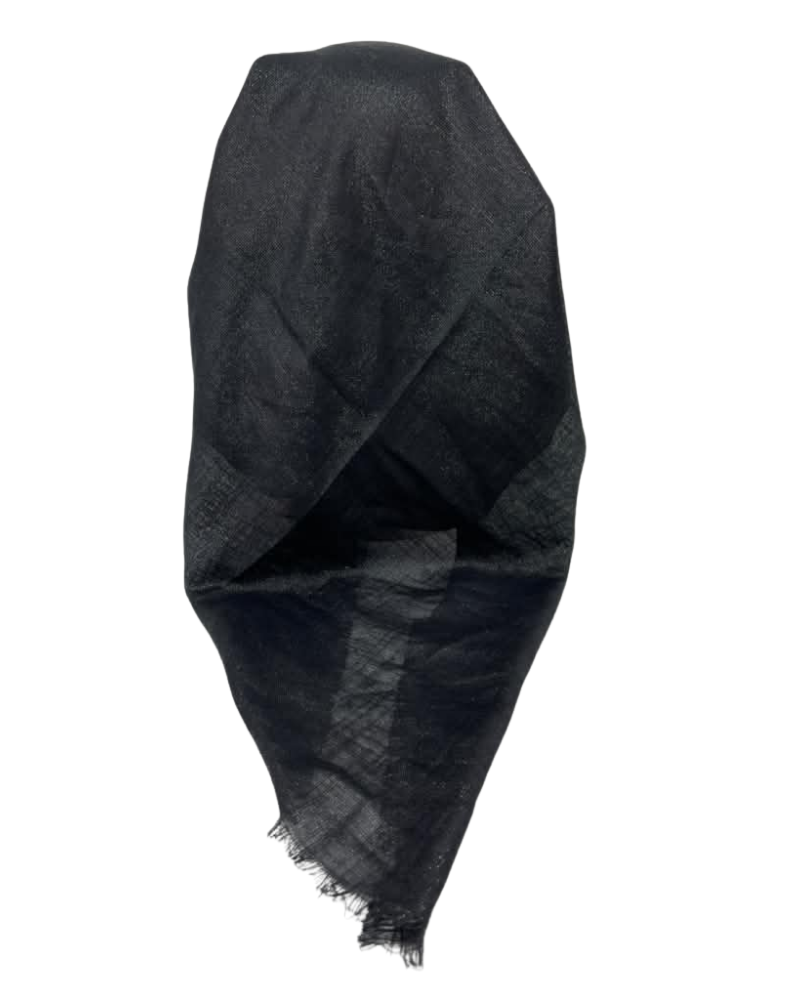 It's Younique Solid Black Shimmer Pre-Tied Open Back Bandanna with Velvet Grip