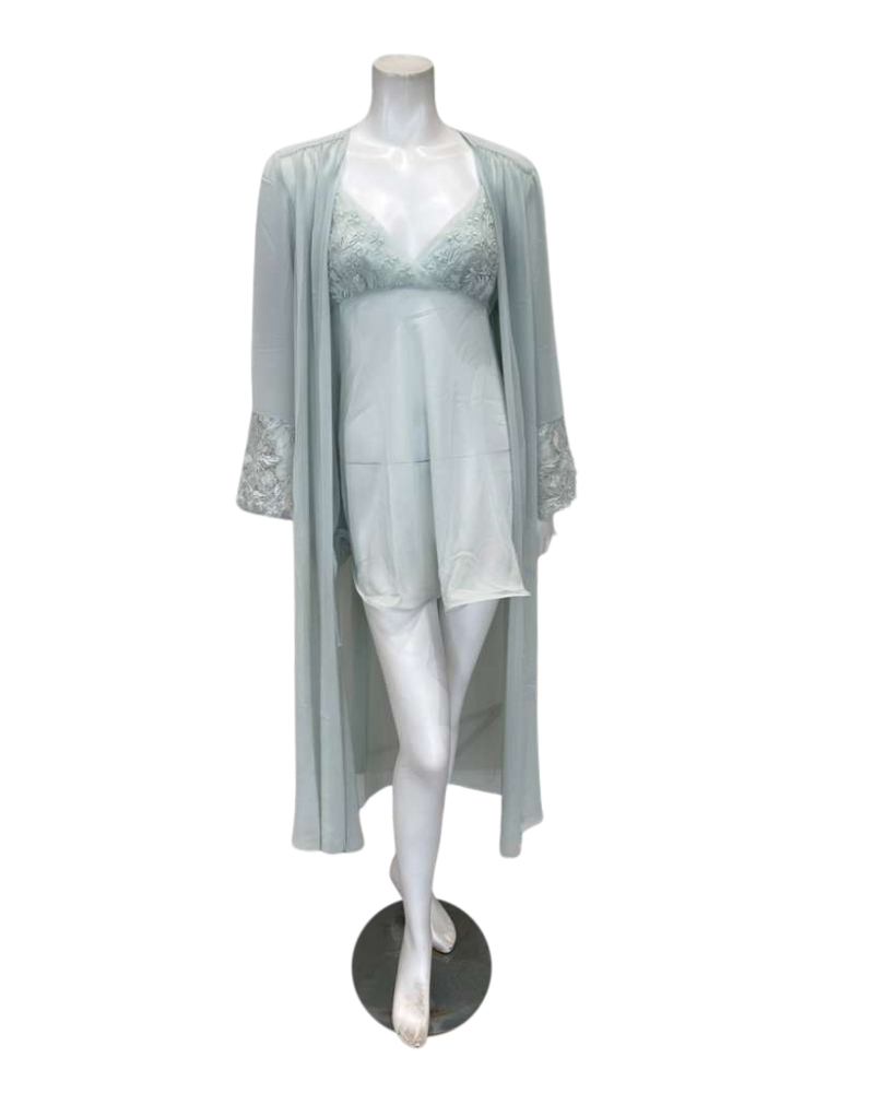 Rya Collection Lagoon Duchess Babydoll Chemise & Robe Set