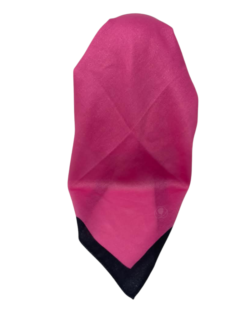 It's Younique Hot Pink Shimmer with Black Border Pre-Tied Open Back Bandanna with Velvet Grip