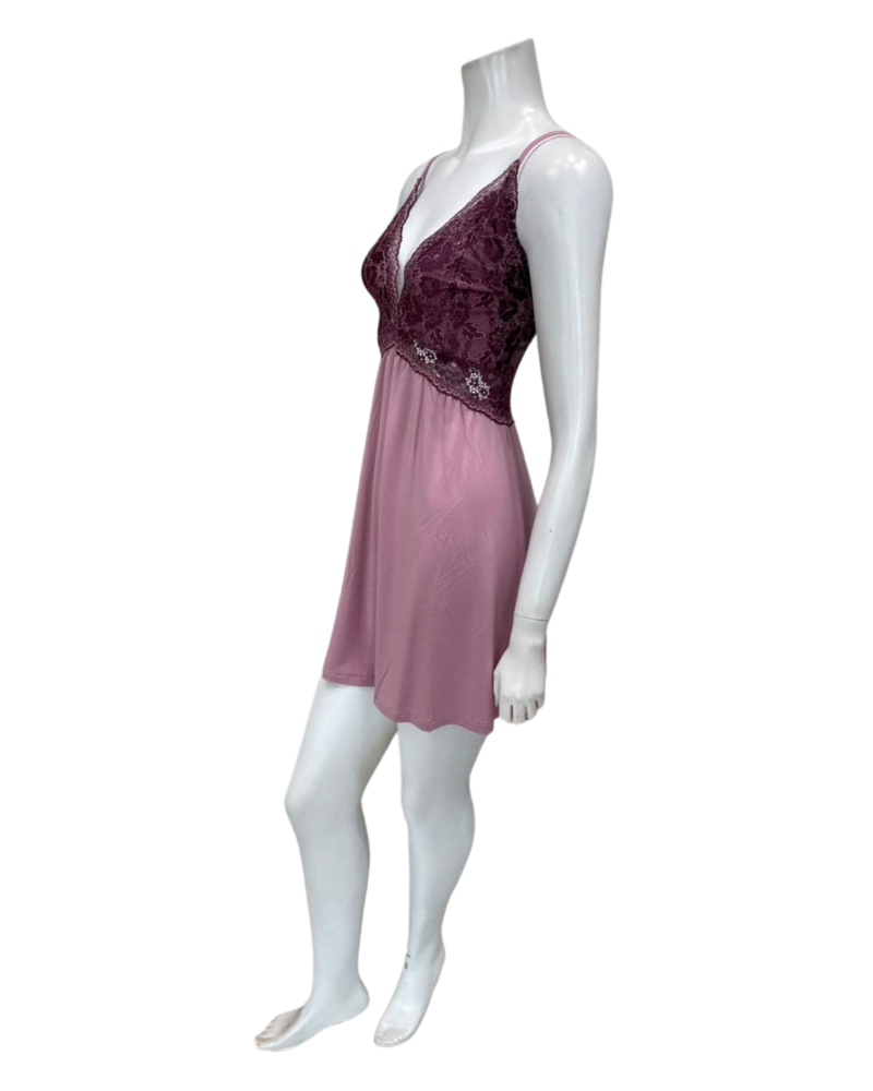 Oh! Zuza Lilac Lace Modal Chemise