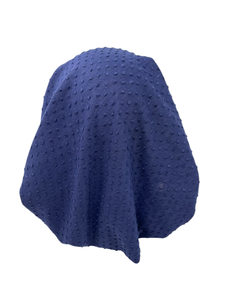 Navy Swiss Dots Unlined Pre-Tied Bandanna