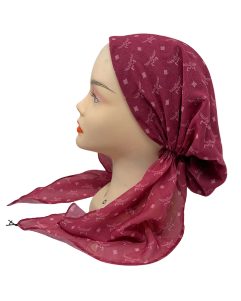 Ahead P2796 Pink Cherry Imprint Classic Fit Pre-Tied Bandanna Myselflingerie.com