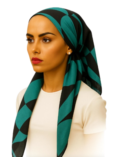 Ahead IT2815 Green Pulse Point Israeli Style Long Tails Pre-Tied Bandanna Myselflingerie.com