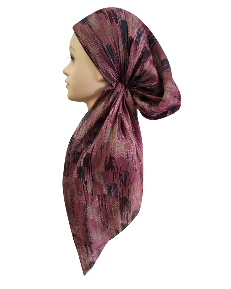 Revaz HS715M Mauve Airbrush Adjustable Pre-Tied Bandanna with Velvet Grip
