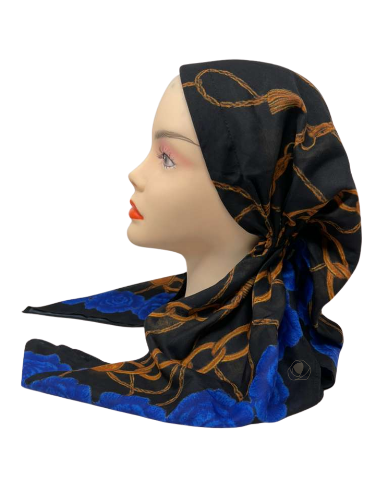 Ahead VT2803 Blue Twilight Tangle Versatile Style Long Tails Open Back Pre-Tied Bandanna Myselflingerie.com