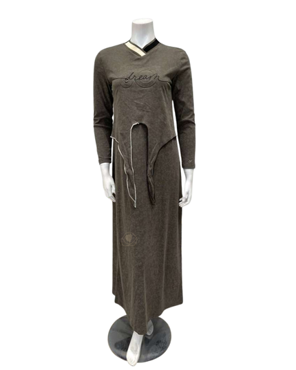 Mega Dreams 357563 Olive Green with Black OO Dream Modal Nursing Nightgown Myselflingerie.com
