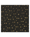 Cherie Black/Gold Foil Flowers Adjustable Pre-Tied Open Back Bandanna