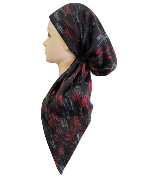 Revaz HS715A/L Black/Red Airbrush Adjustable Pre-Tied Bandanna with Velvet Grip Myselflingerie.com