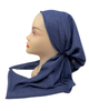 Tal New York Solid Dark Denim Soft Pre-Tied Bandanna with Velvet Grip Myselflingerie.com