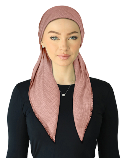 Cherie SPC309A-LI Solid Lilac Fringe Edge Adjustable Closed Back Pre-Tied Bandanna Myselflingerie.com