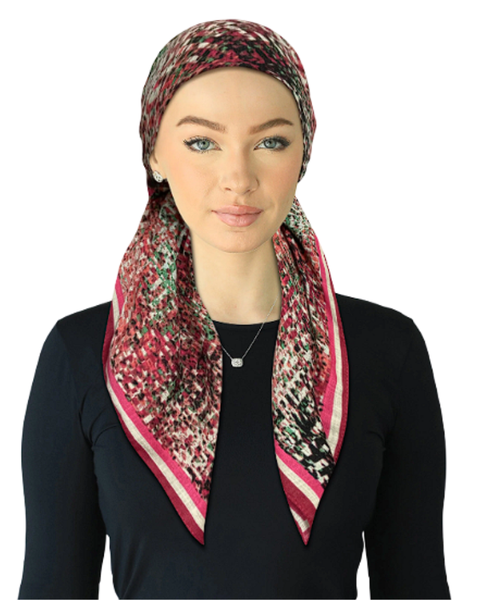 Cherie SPC343A-BE Berry Mix Adjustable Closed Back Pre-Tied Bandanna Myselflingerie.com