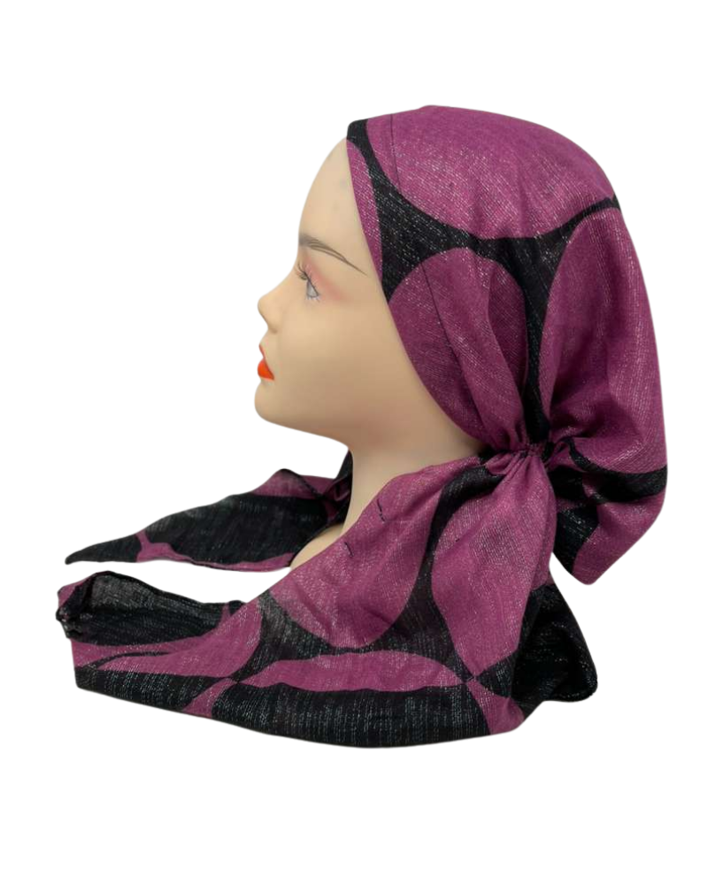 Ahead IT2815 Fuschia Pulse Point Israeli Style Long Tails Pre-Tied Bandanna Myselflingerie.com