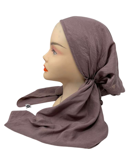 Tal New York Solid Mauve Soft Pre-Tied Bandanna with Velvet Grip
