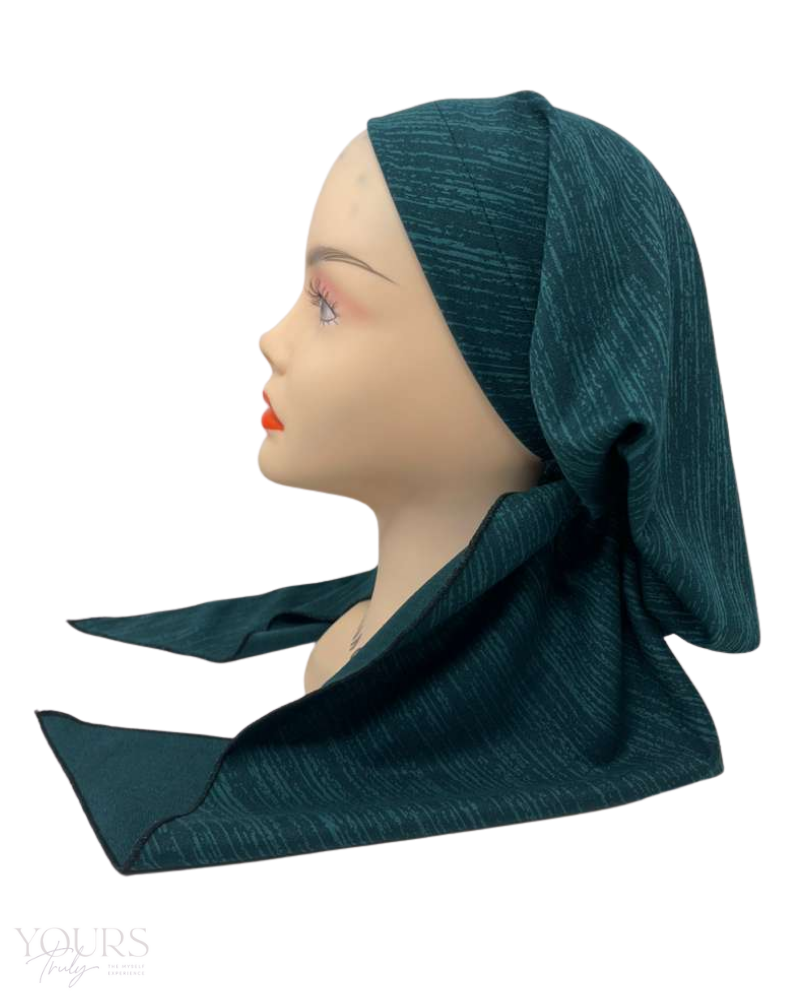 Triple Up BUL996 Hunter Green Strokes Unlined Pre-Tied Bandanna