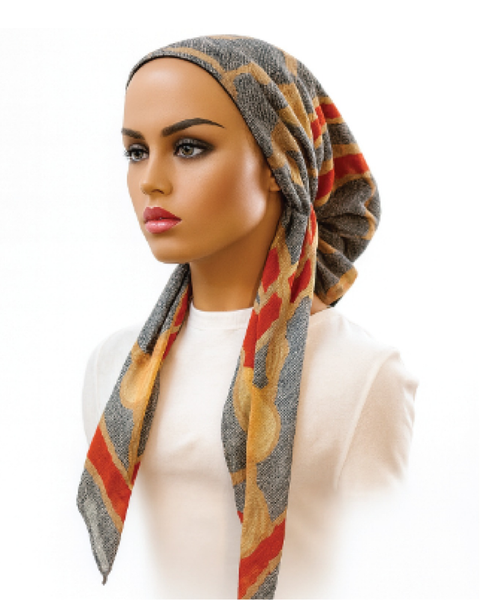 Ahead IT2791 Citrus Loop Lineage Israeli Style Long Tails Pre-Tied Bandannaa Myselflingerie.com