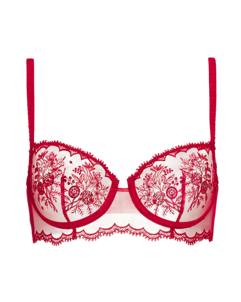 Simone Perele Opera Red Intrigue Lace Underwire Bralette Myselflingerie.com