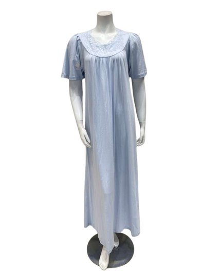 Verdiani C008 Pale Blue Pull On Supima Cotton Nightgown Myselflingerie.com