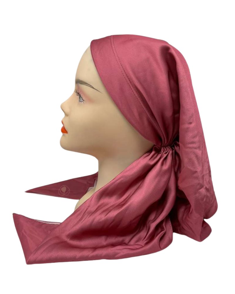 It's Younique OB-SOL-RO Solid Rose Pink Pre-Tied Open Back Bandanna with Velvet Grip Myselflingerie.com