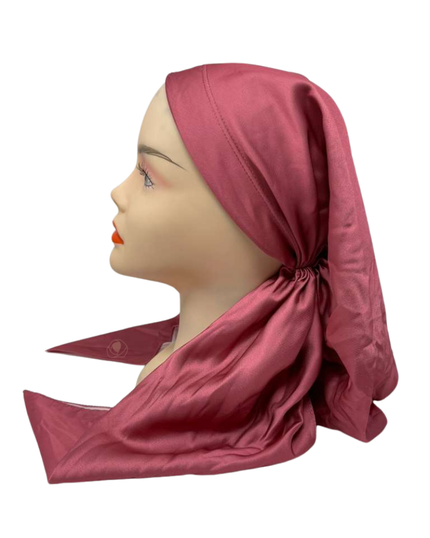 It's Younique OB-SOL-RO Solid Rose Pink Pre-Tied Open Back Bandanna with Velvet Grip Myselflingerie.com