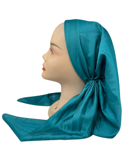 It's Younique Solid Green Pre-Tied Open Back Bandanna with Velvet Grip