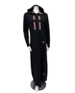 Mode Everyday LR6113 Black Zagline Front Zip Morning Robe Lounger with Hood Myselflingerie.com