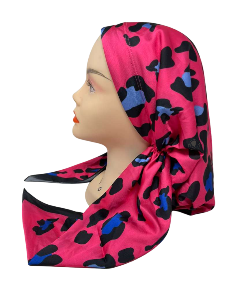 It's Younique OB-PI-CH Pink Cheetah Pre-Tied Open Back Bandanna with Velvet Grip