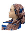 Ahead IT2806 Dazzling Blue Loomlight Israeli Style Long Tails Pre-Tied Bandanna