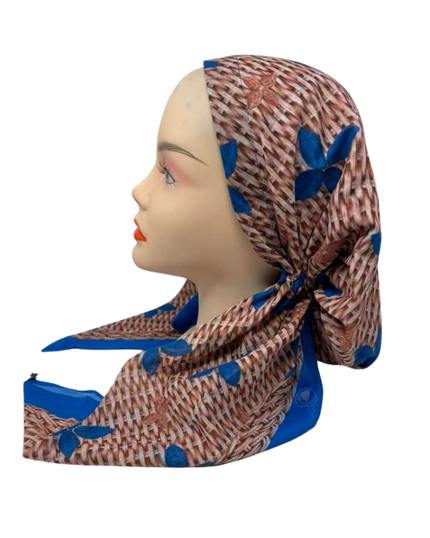 Ahead IT2806 Dazzling Blue Loomlight Israeli Style Long Tails Pre-Tied Bandanna