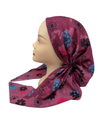 Ahead Berry Petal Grid Israeli Style Long Tails Pre-Tied Bandanna