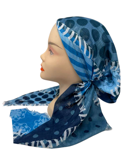 TYED Denim Patch Pre-tied Bandanna with Velvet Grip