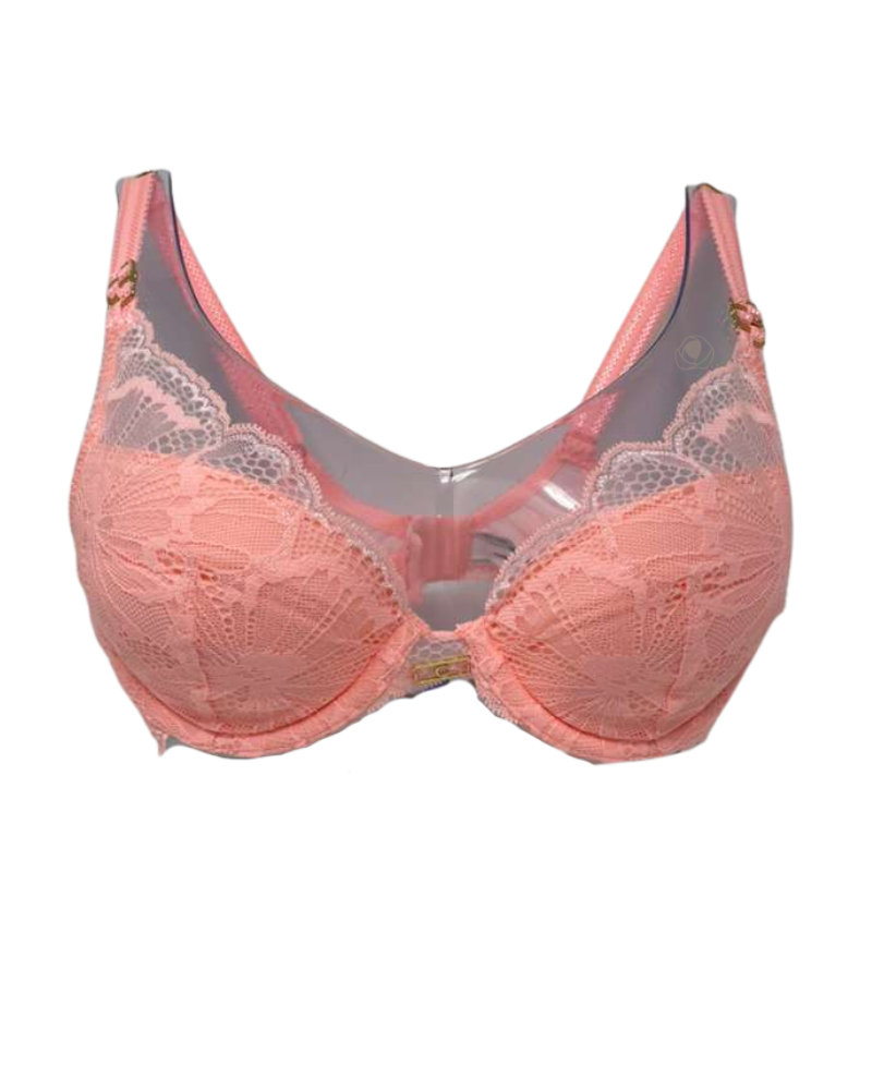 Chantelle Fluorescent Pink Muse Lace Push Up Bra Myselflingerie.com