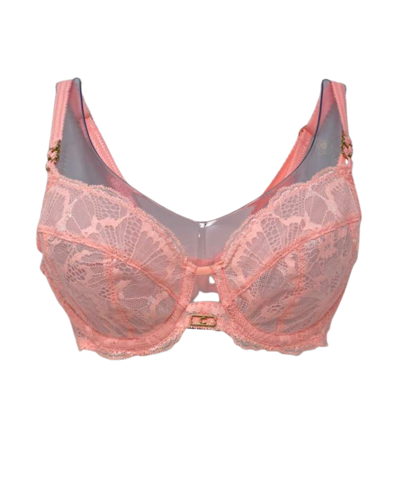 Chantelle 19YM0 Fluorescent Pink Muse Lace Underwire Bra Myselflingerie.com