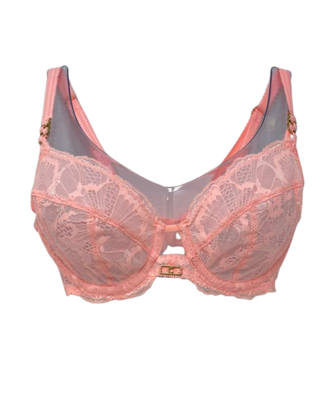 Chantelle Fluorescent Pink Muse Lace Underwire Bra Myselflingerie.com
