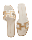 Oasis Society The Ena White H Cutout Raffia Beach Slides Myselflingerie.com
