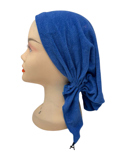 Ahead Blue Comfy Terry Short Tails Adjustable Pre-Tied Bandanna