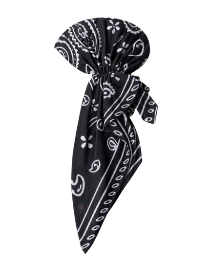 Tie Ur Knot Black Classic Bandanna Style Adjustable Pre-Tied Swim Bandanna